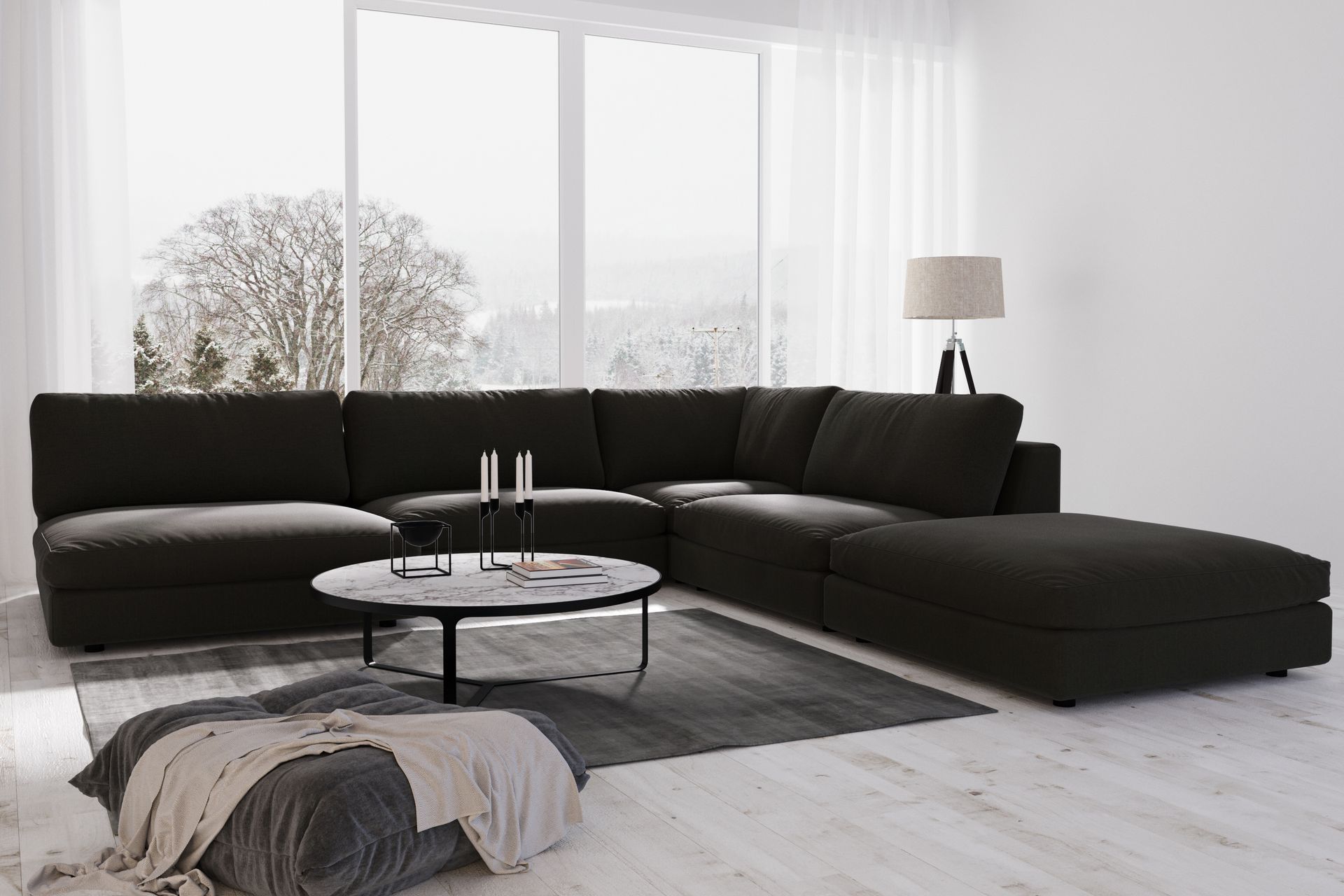 Arken 2-personers Midtermodul i Stof 120 cm bred - Lysegrå - Møbler - Sofaer - Modulsofaer - Midtermodul