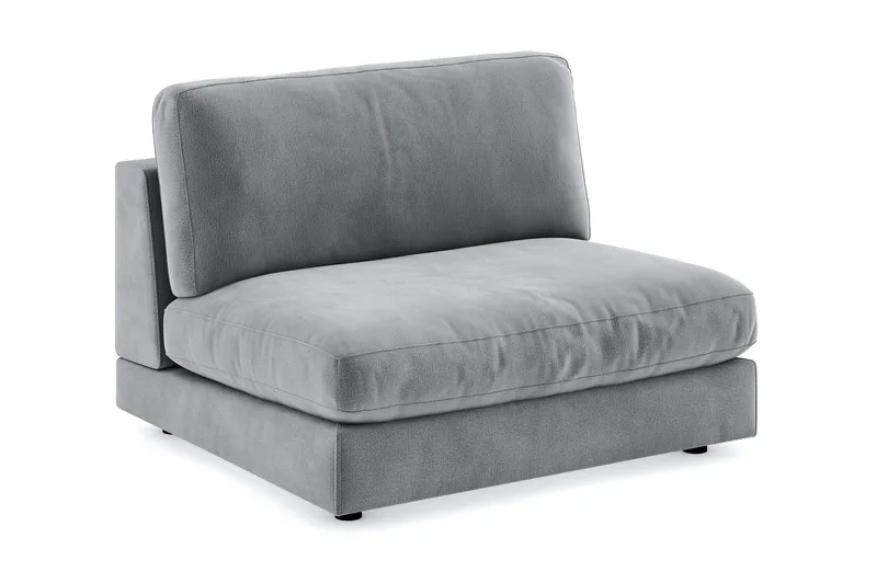 Arken 2-personers Midtermodul i Fløjl 120 cm bred - Lysegrå - Møbler - Sofaer - Modulsofaer - Midtermodul