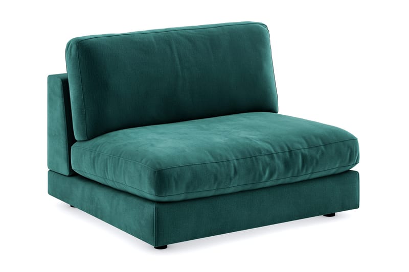 Arken 2-personers Midtermodul i Fløjl 120 cm bred, Grøn