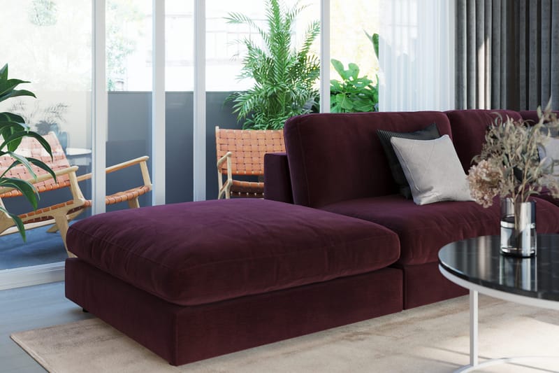 Arken 2-personers Midtermodul i Fløjl 120 cm bred - Lilla - Møbler - Sofaer - Modulsofaer - Midtermodul