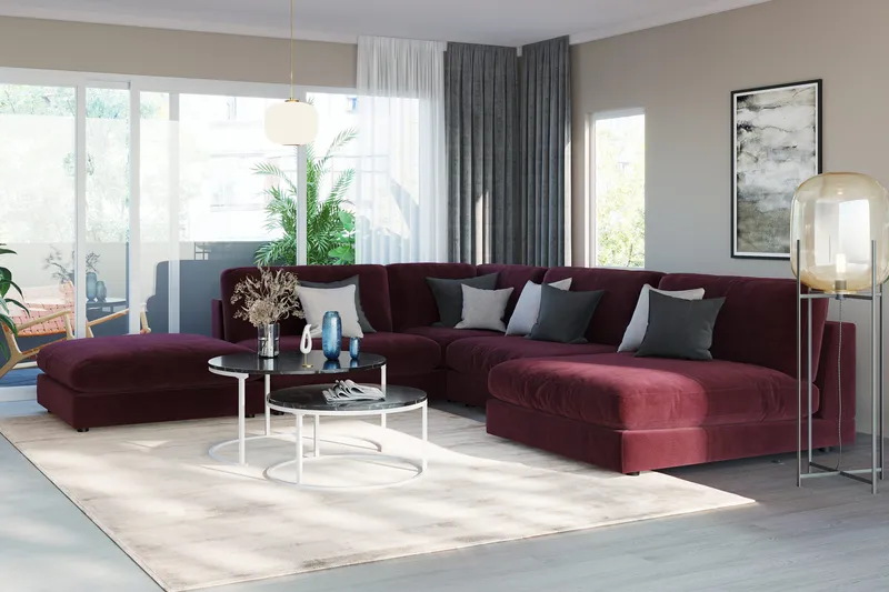 Arken 2-personers Midtermodul i Fløjl 120 cm bred - Lilla - Møbler - Sofaer - Modulsofaer - Midtermodul