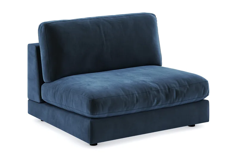 Arken 2-personers Midtermodul i Fløjl 120 cm bred - Blå - Møbler - Sofaer - Modulsofaer - Midtermodul