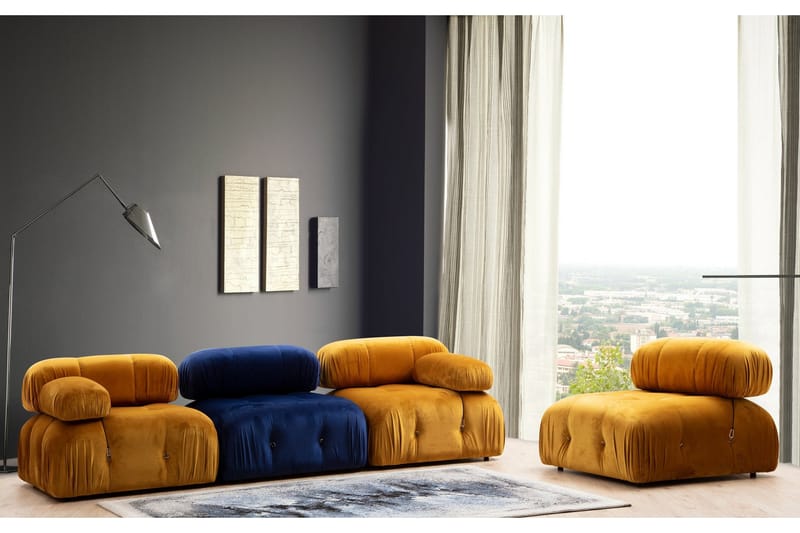 Belgin Midtermodul 95 cm - Blå - Møbler - Sofaer - Modulsofaer - Midtermodul