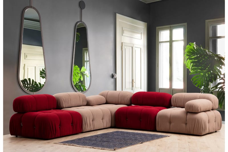 Belgin Midtermodul 95 cm - Rød - Møbler - Sofaer - Modulsofaer - Midtermodul