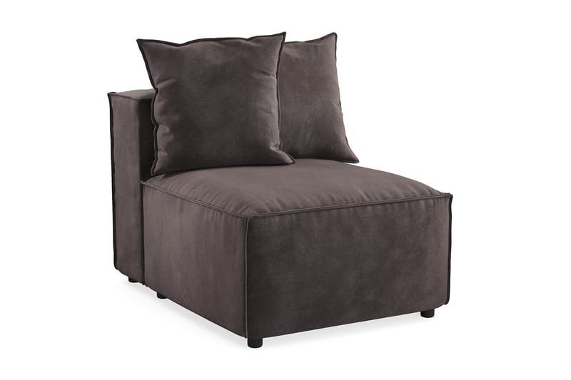 Cubo 1-personers Midtermodul i Fløjl 80 cm bred - Mørkegrå - Møbler - Sofaer - Modulsofaer - Midtermodul