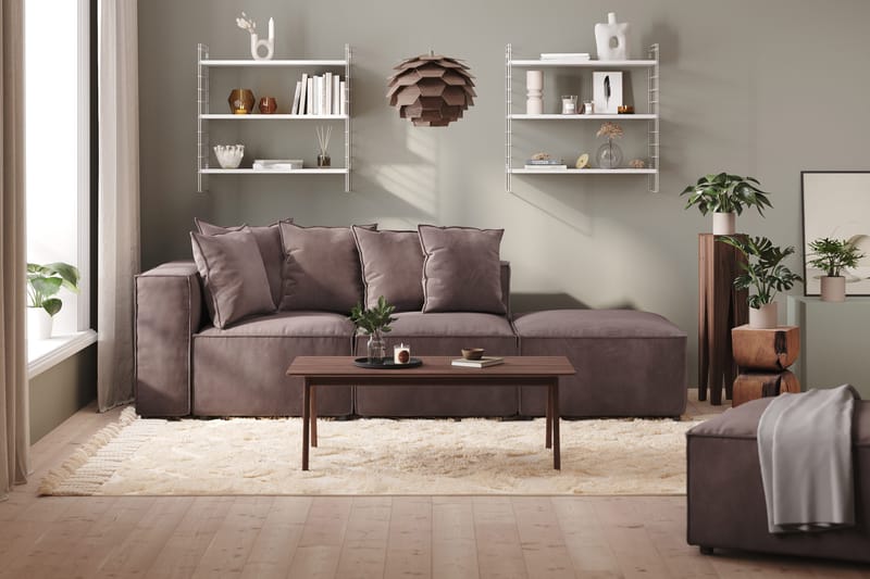 Cubo 1-personers Midtermodul i Fløjl 80 cm bred - Mørkegrå - Møbler - Sofaer - Modulsofaer - Midtermodul