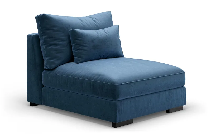 Dubai Midtermodul Velour Ekstra Dyb - Blå - Møbler - Sofaer - Modulsofaer - Midtermodul