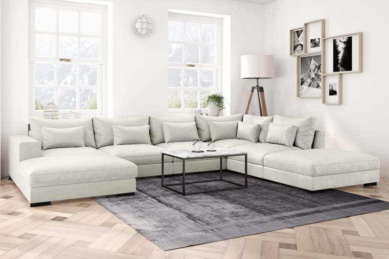 Dubai Midtermodul Velour Ekstra Dyb - hvid - Møbler - Sofaer - Modulsofaer - Midtermodul