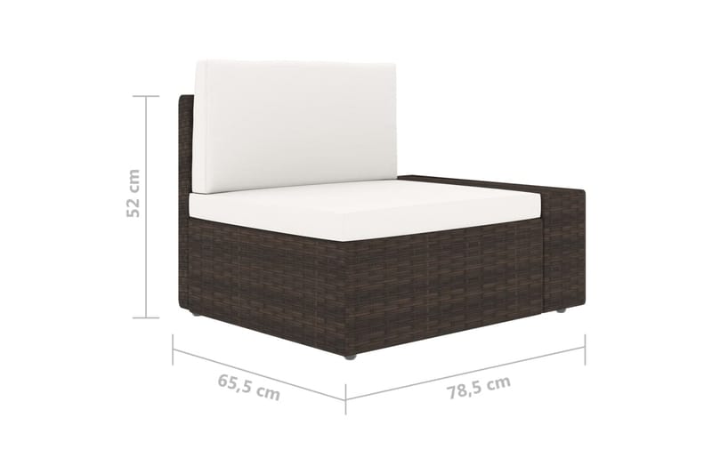 Hjørnedel Til Sofa med Venstre Armlæn Polyrattan Brun - Brun - Havemøbler - Loungemøbler - Loungesofaer