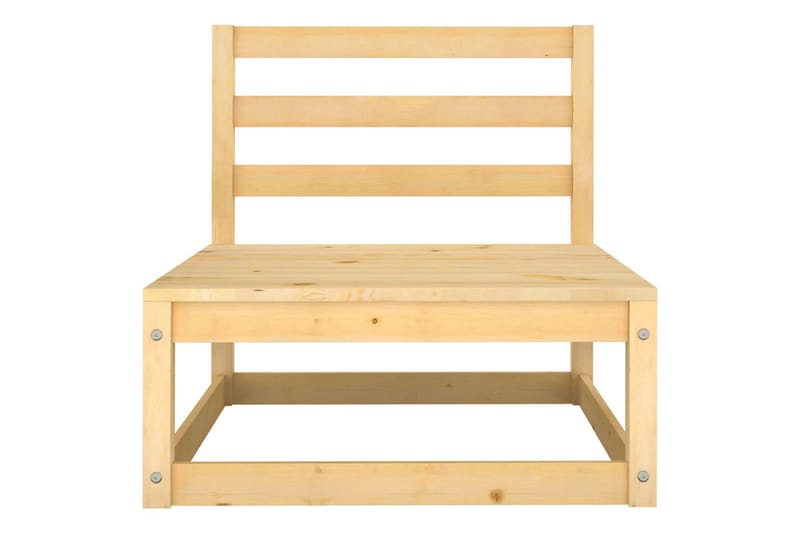 midterdel til havesofa med grå hynder massivt fyrretræ - Brun - Havemøbler - Loungemøbler - Moduler