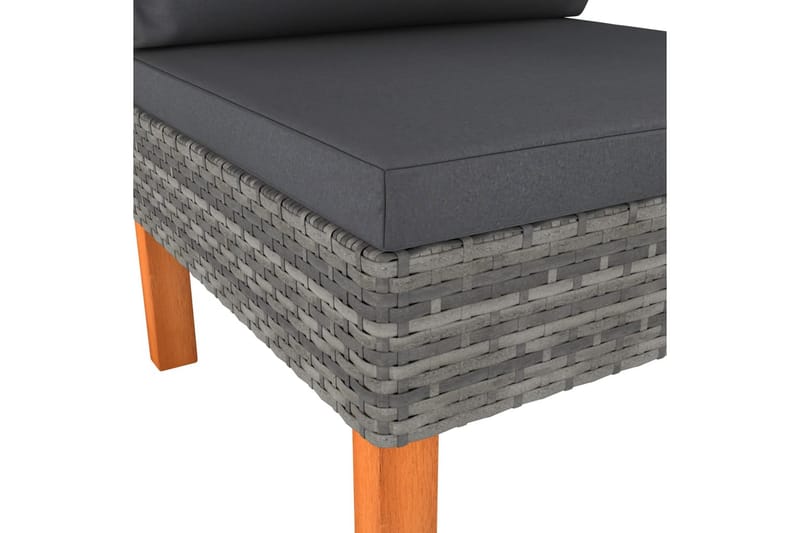 midterdel til sofa polyrattan og massivt eukalyptustræ - Grå - Havemøbler - Loungemøbler - Loungesofaer