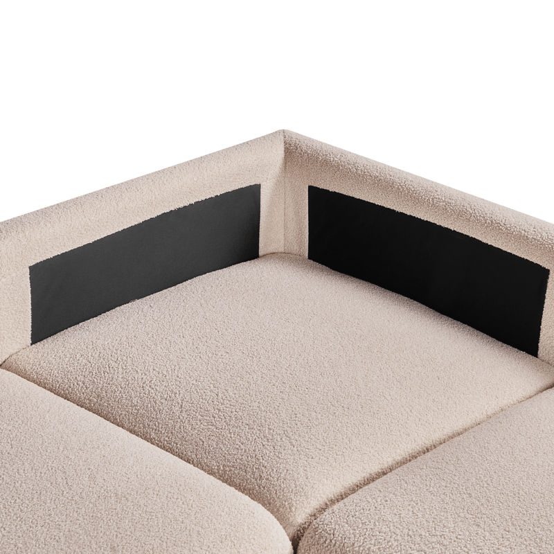 Modulsofa 5-personers Mesnali venstrevendt - Beige - Møbler - Sofaer - Modulsofaer - Komplet modulsofa