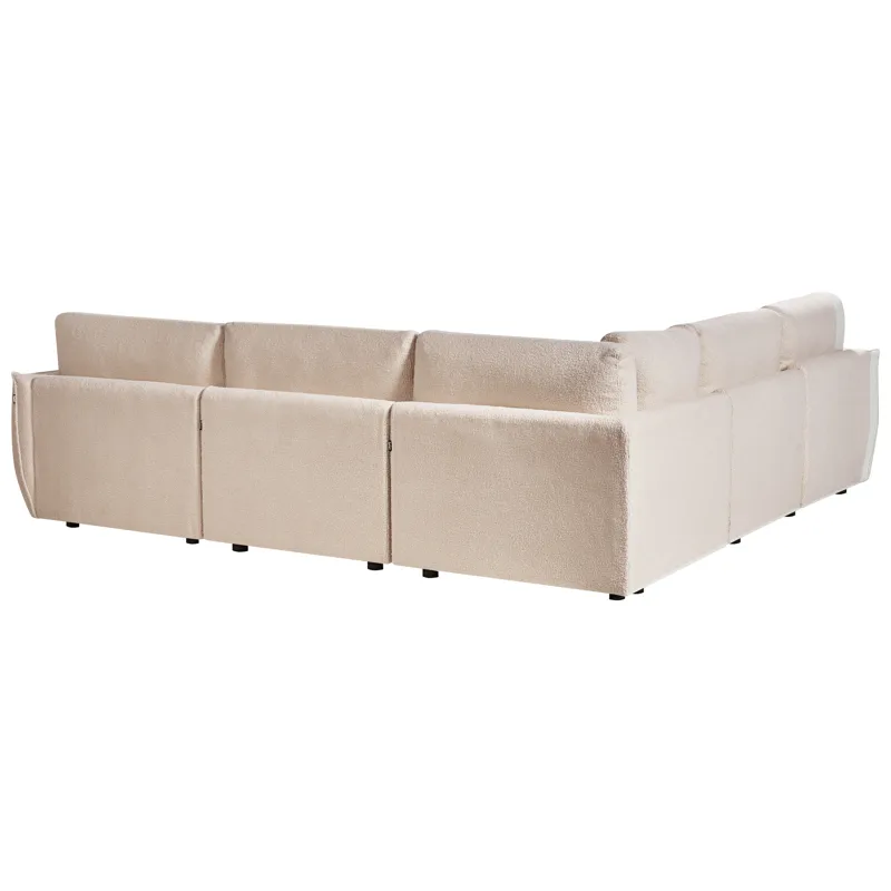 Modulsofa 5-personers Mesnali venstrevendt - Beige - Møbler - Sofaer - Modulsofaer - Komplet modulsofa