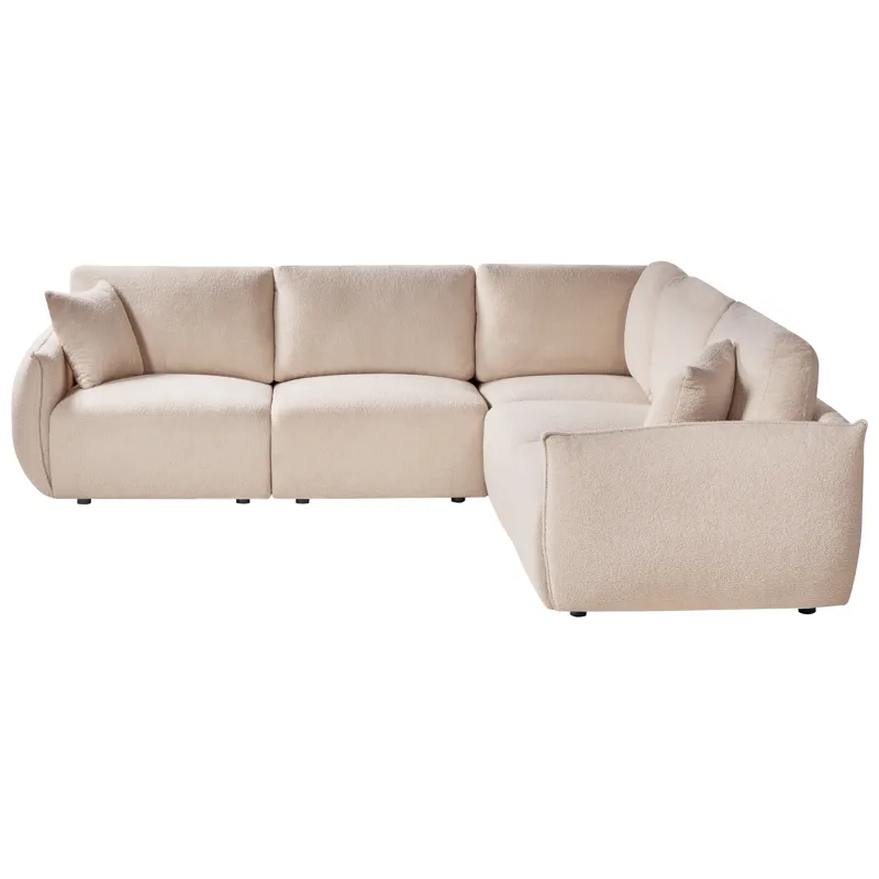 Modulsofa 5-personers Mesnali venstrevendt - Beige - Møbler - Sofaer - Modulsofaer - Komplet modulsofa