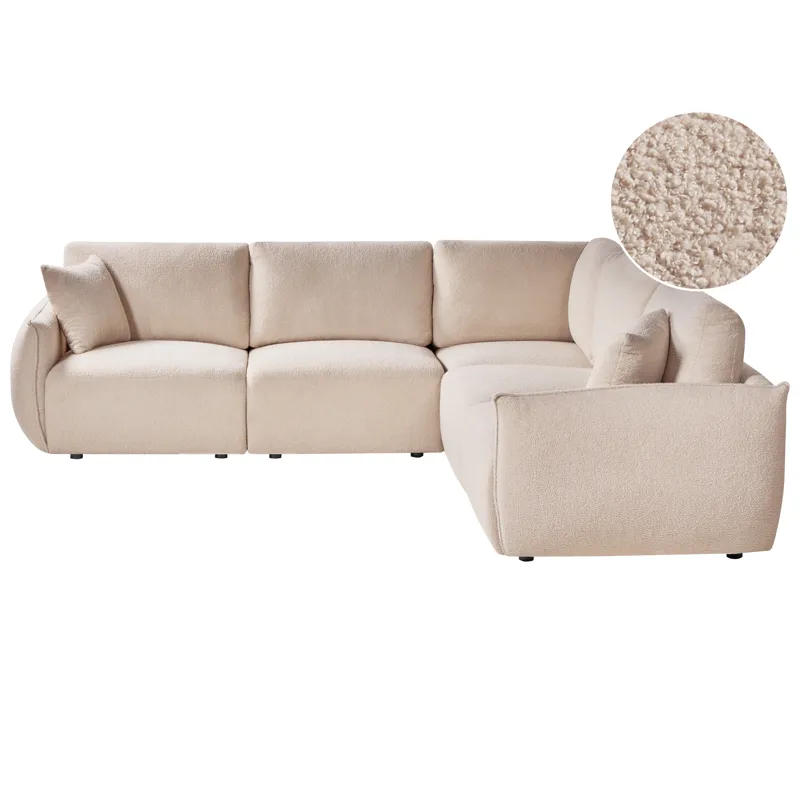 Modulsofa 5-personers Mesnali venstrevendt, Beige