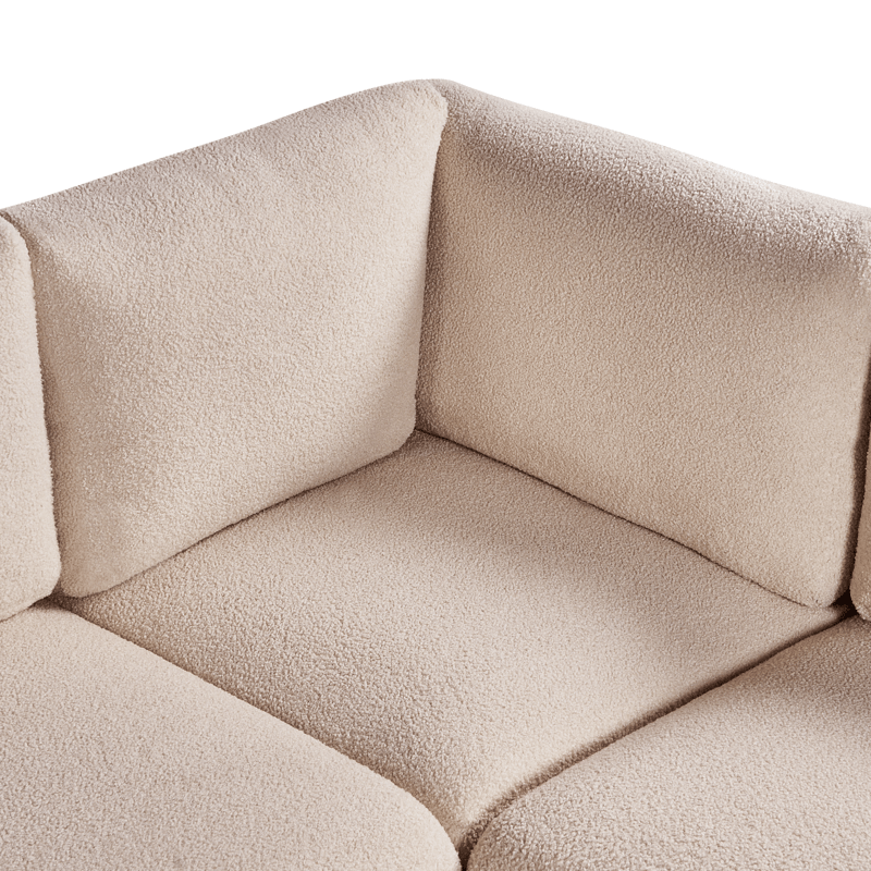 Modulsofa 5-personers Mesnali venstrevendt - Beige - Møbler - Sofaer - Modulsofaer - Komplet modulsofa