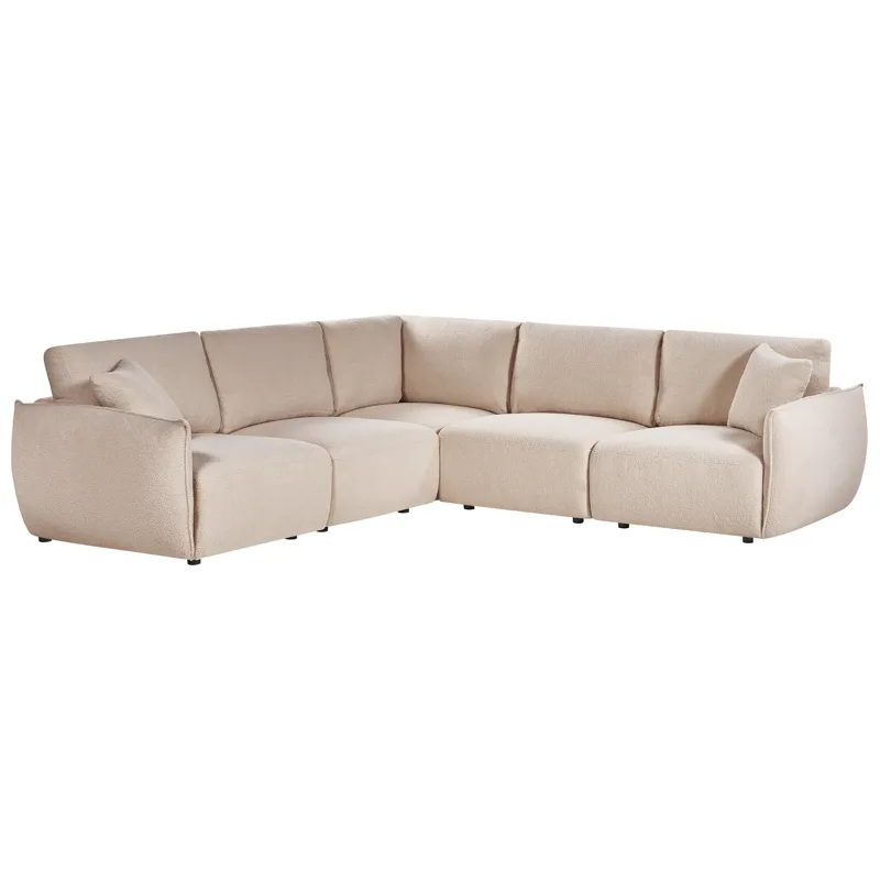 Modulsofa 5-personers Mesnali venstrevendt - Beige - Møbler - Sofaer - Modulsofaer - Komplet modulsofa