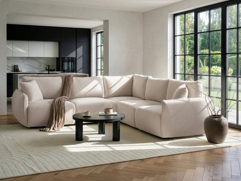 Modulsofa 5-personers Mesnali venstrevendt - Off-White - Møbler - Sofaer - Modulsofaer - Komplet modulsofa