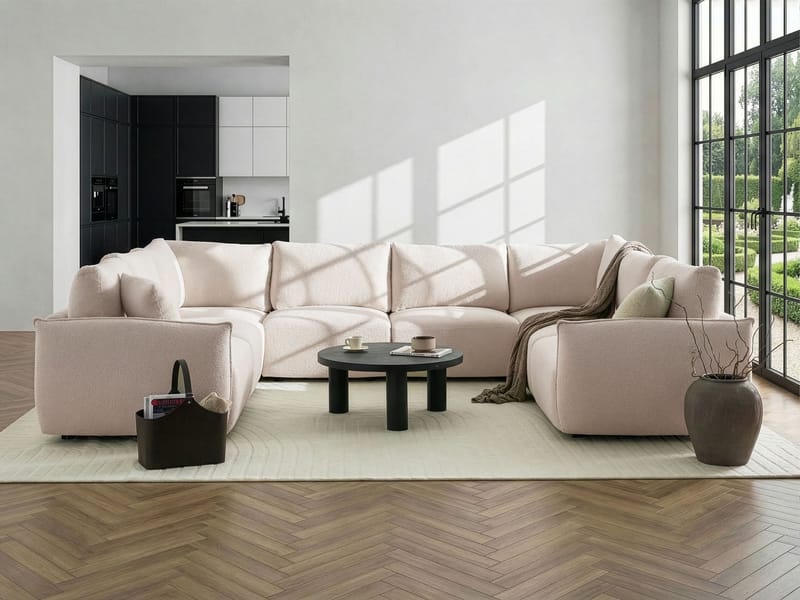 Modulsofa U-formet Mesnali - Off-White - Møbler - Sofaer - Modulsofaer - Komplet modulsofa