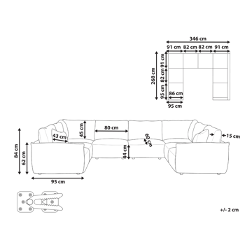 Modulsofa U-formet Mesnali - Off-White - Møbler - Sofaer - Modulsofaer - Komplet modulsofa