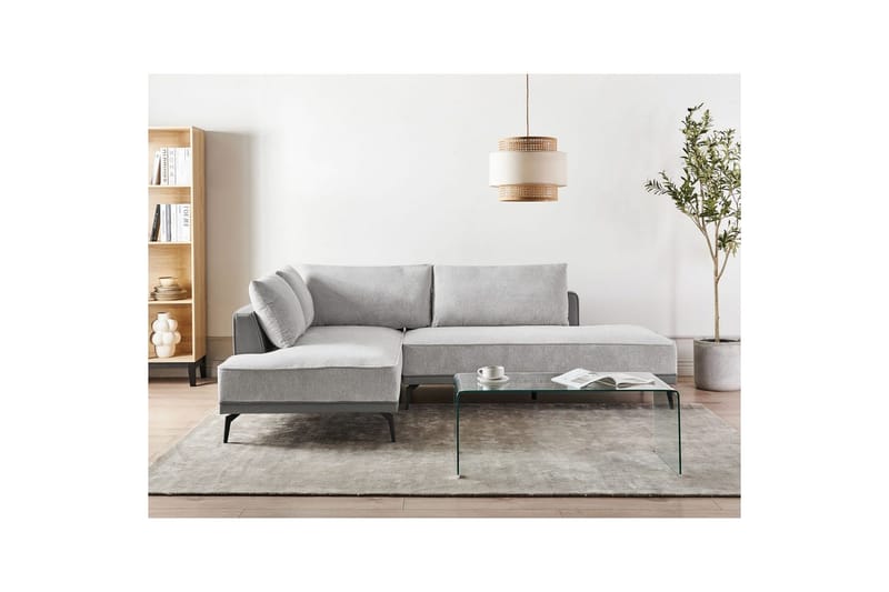Modulsoffa Beliani Myken Beige/brun/svart, Högervänd Grey Left-faced - Møbler - Sofaer - Modulsofaer - Andre moduler til modulsofa