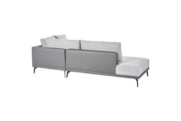 Modulsoffa Beliani Myken Beige/brun/svart, Högervänd Grey Right-faced - Grå - Møbler - Sofaer - Modulsofaer - Komplet modulsofa