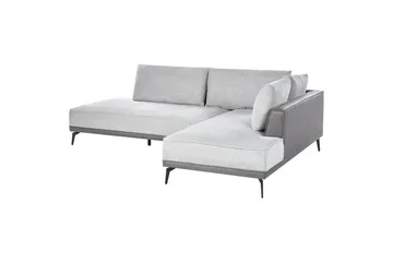 Modulsoffa Beliani Myken Beige/brun/svart, Högervänd Grey Right-faced - Grå - Møbler - Sofaer - Modulsofaer - Komplet modulsofa