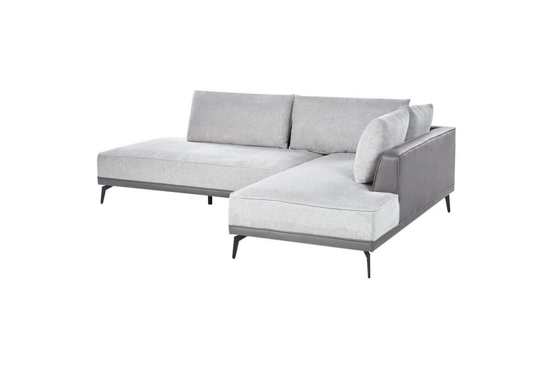 Modulsoffa Beliani Myken Beige/brun/svart, Högervänd Grey Right-faced - Grå - Møbler - Sofaer - Modulsofaer - Andre moduler til modulsofa