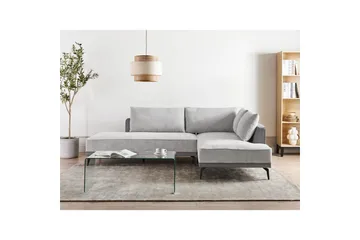 Modulsoffa Beliani Myken Beige/brun/svart, Högervänd Grey Right-faced - Grå - Møbler - Sofaer - Modulsofaer - Komplet modulsofa