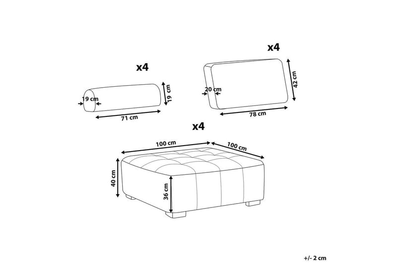 Modulsoffa Beliani Tibro Beige/ljust trä Beige||Light colored wood - Møbler - Sofaer - Modulsofaer - Komplet modulsofa