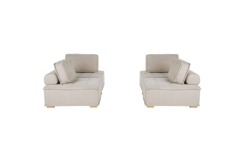 Modulsoffa Beliani Tibro Beige/ljust trä Beige||Light colored wood - Møbler - Sofaer - Modulsofaer - Komplet modulsofa