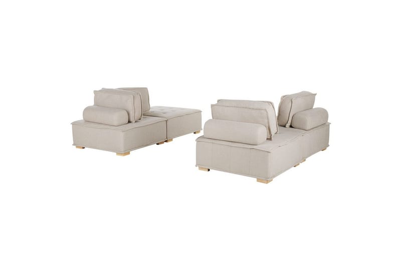 Modulsoffa Beliani Tibro Beige/ljust trä Beige||Light colored wood - Møbler - Sofaer - Modulsofaer - Komplet modulsofa