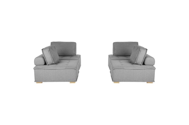 Modulsoffa Beliani Tibro Beige/ljust trä Grey||Light colored wood - Møbler - Sofaer - Modulsofaer - Komplet modulsofa