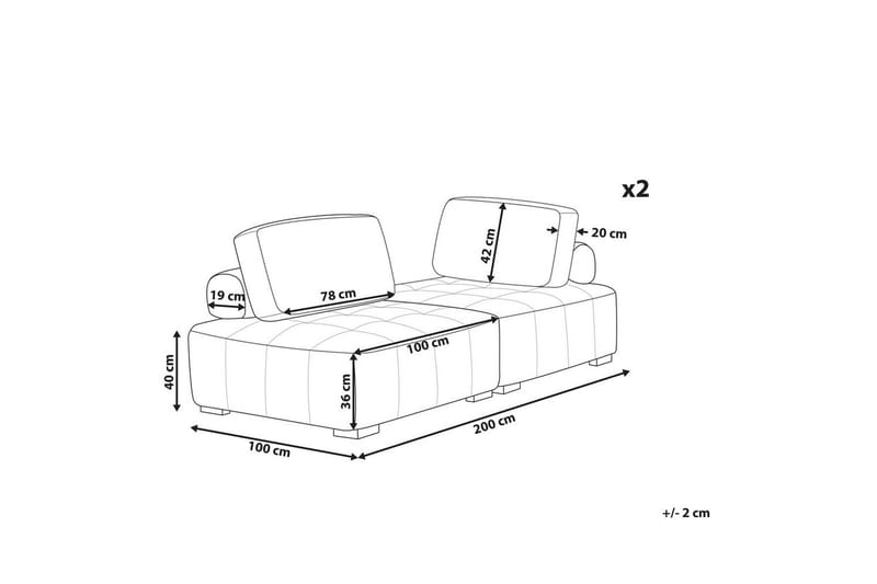 Modulsoffa Beliani Tibro Beige/ljust trä Grey||Light colored wood - Møbler - Sofaer - Modulsofaer - Komplet modulsofa