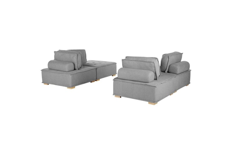 Modulsoffa Beliani Tibro Beige/ljust trä Grey||Light colored wood - Møbler - Sofaer - Modulsofaer - Komplet modulsofa
