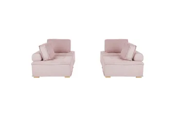 Modulsoffa Beliani Tibro Beige/ljust trä Rose||Light colored wood - Møbler - Sofaer - Modulsofaer - Komplet modulsofa