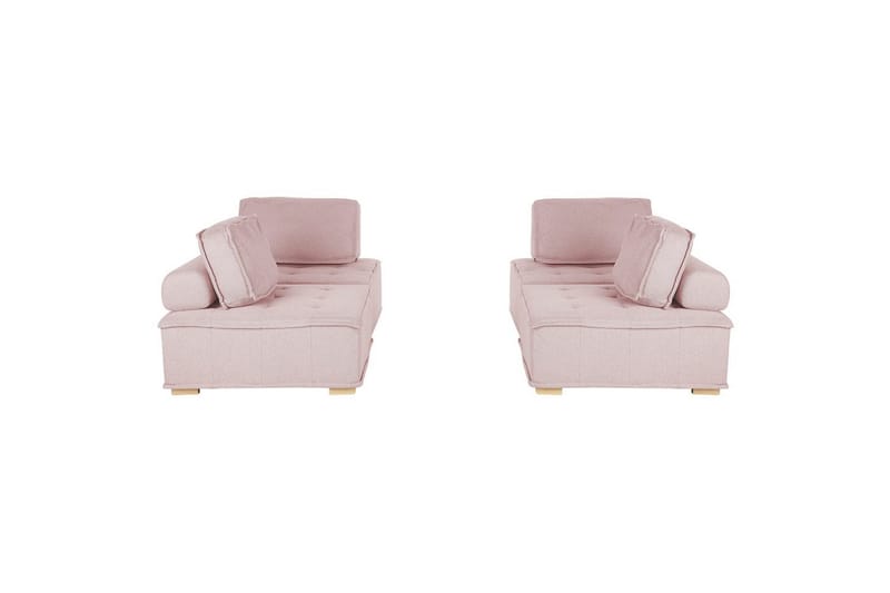 Modulsoffa Beliani Tibro Beige/ljust trä Rose||Light colored wood - Møbler - Sofaer - Modulsofaer - Komplet modulsofa