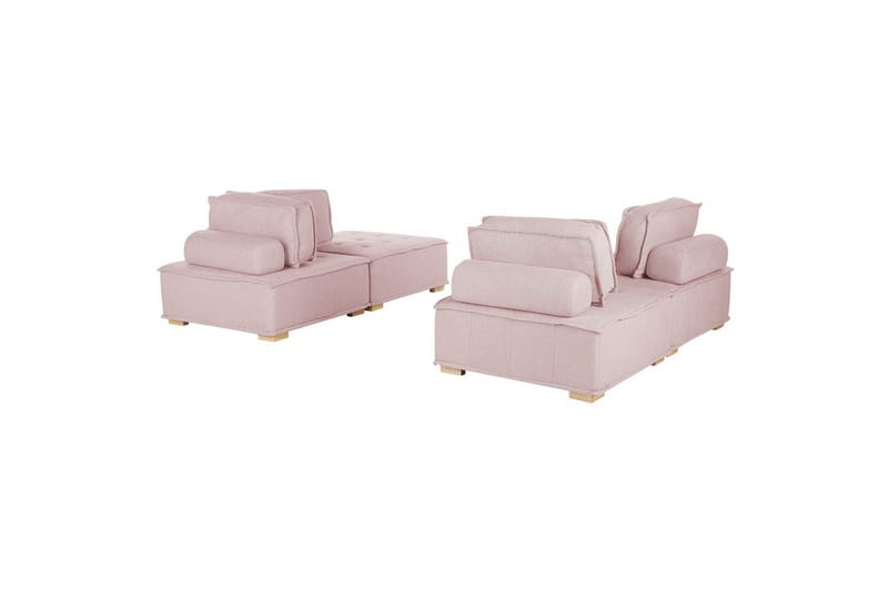 Modulsoffa Beliani Tibro Beige/ljust trä Rose||Light colored wood - Møbler - Sofaer - Modulsofaer - Komplet modulsofa