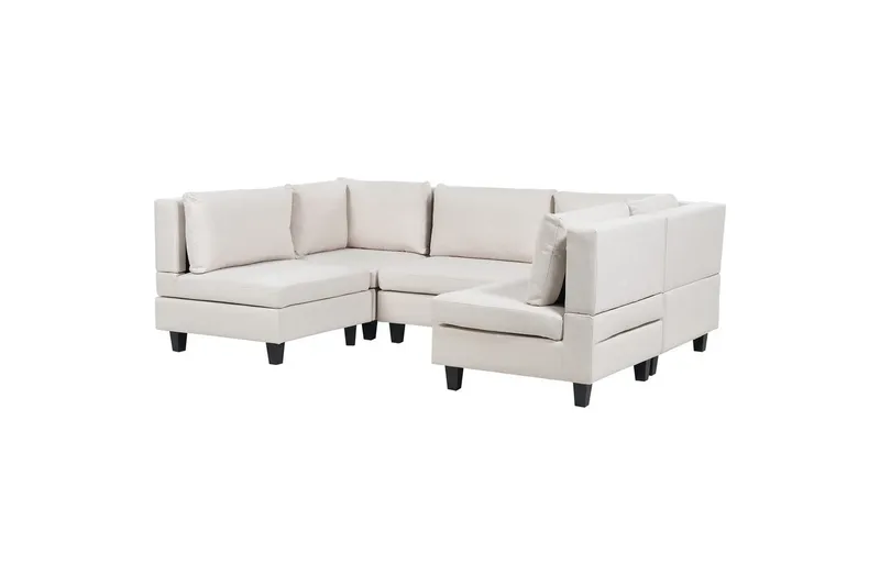 Modulsoffa Beliani Unstad Beige/svart Beige, Black - Møbler - Sofaer - Modulsofaer - Komplet modulsofa