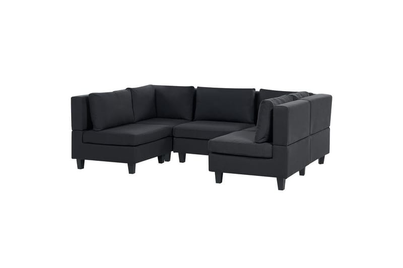 Modulsoffa Beliani Unstad Beige/svart Black - Møbler - Sofaer - Modulsofaer - Komplet modulsofa