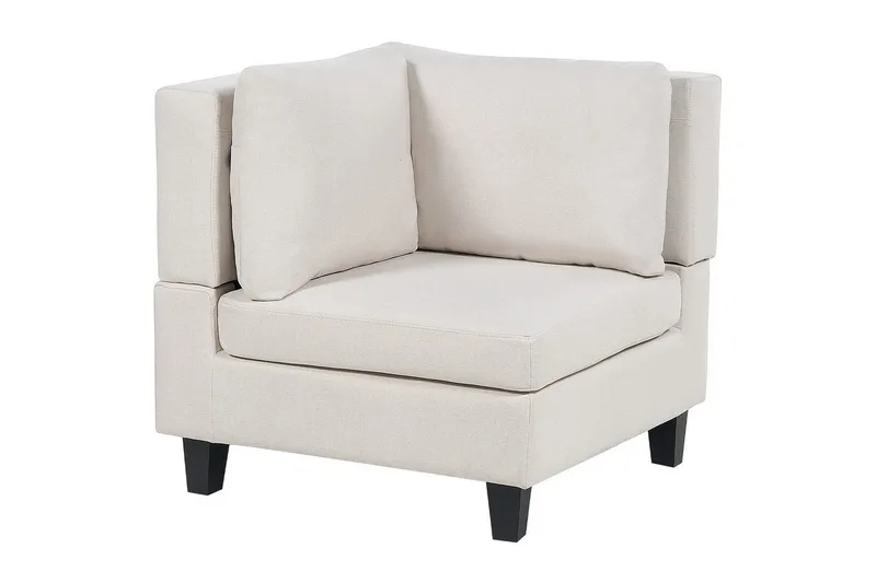 Modulsoffa med fotpall Beliani Unstad Beige/svart, Symmetrisk Beige, Black - Møbler - Sofaer - Modulsofaer - Komplet modulsofa