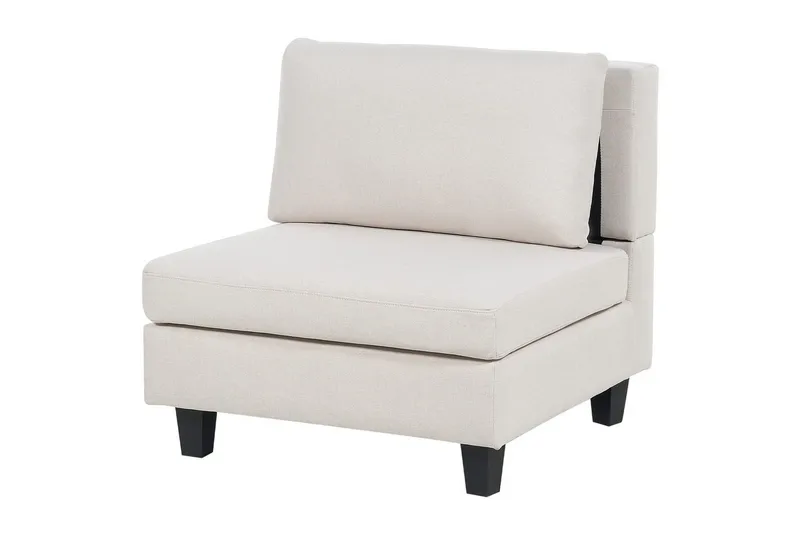 Modulsoffa med fotpall Beliani Unstad Beige/svart, Symmetrisk Beige, Black - Møbler - Sofaer - Modulsofaer - Komplet modulsofa