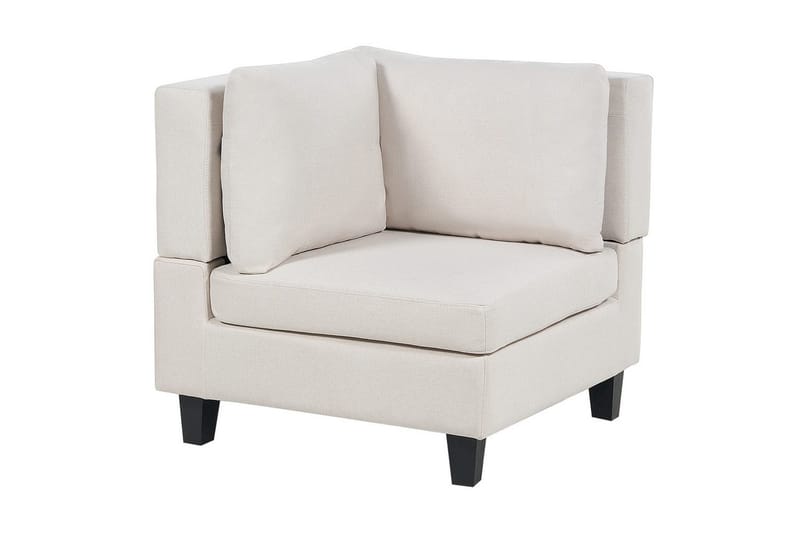 Modulsoffa med fotpall Beliani Unstad Beige/svart, Vänstervänd Beige, Black - Møbler - Sofaer - Modulsofaer - Komplet modulsofa