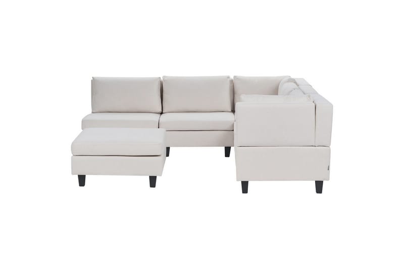 Modulsoffa med fotpall Beliani Unstad Beige/svart, Vänstervänd Beige, Black - Møbler - Sofaer - Modulsofaer - Komplet modulsofa