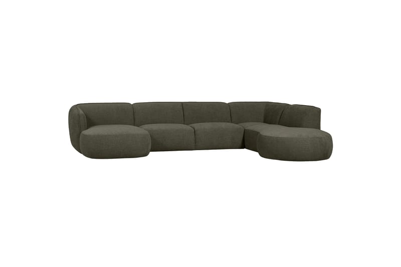 More 4-personers Højrevendt U-formet Modulsofa 353 cm i Stof - Grøn - Møbler - Sofaer - Modulsofaer - Komplet modulsofa