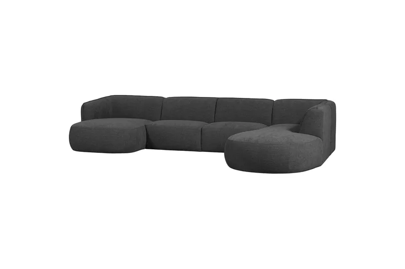 More 4-personers Højrevendt U-formet Modulsofa 353 cm i Stof, Antracit