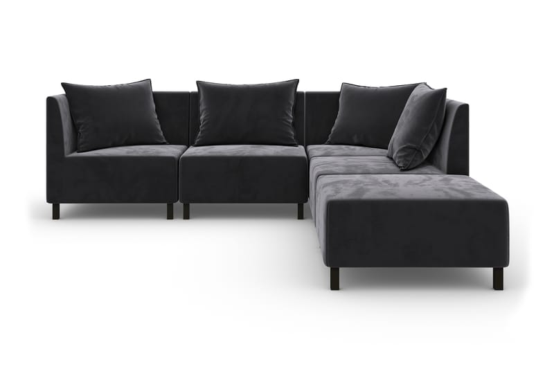 Noelia Modulhjørnesofa Vendbar Velour - Mørkegrå - Komplet modulsofa - Velour sofaer