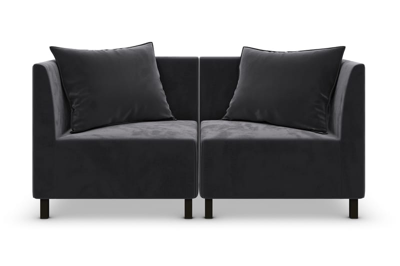 Noelia Modulsofa 2-pers Velour - Mørkegrå - Komplet modulsofa - Velour sofaer