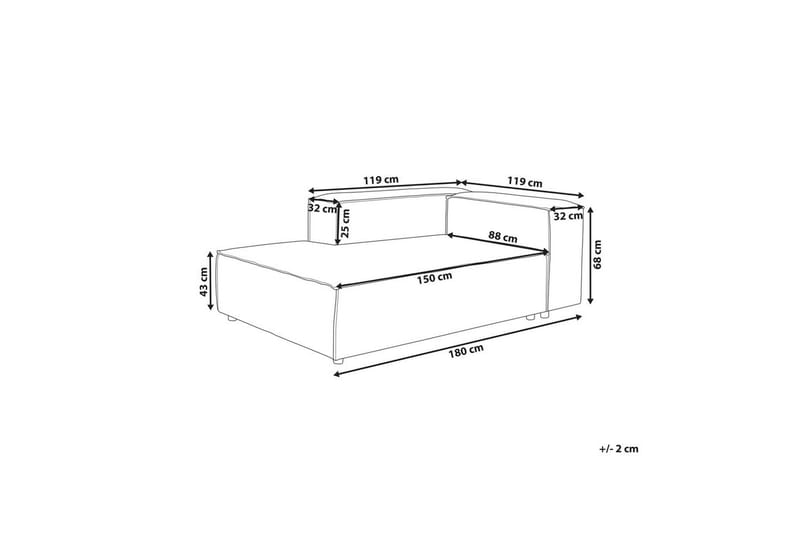 Schäslong Beliani Ardal Beige, svart, Högervänd Grey||Black Right-faced - Møbler - Sofaer - Modulsofaer - Andre moduler til modulsofa