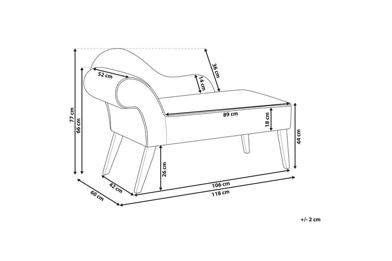 Schäslong Beliani Biarritz Grön, Svart, Högervänd White||Black Left-faced - Møbler - Sofaer - Modulsofaer - Andre moduler til modulsofa